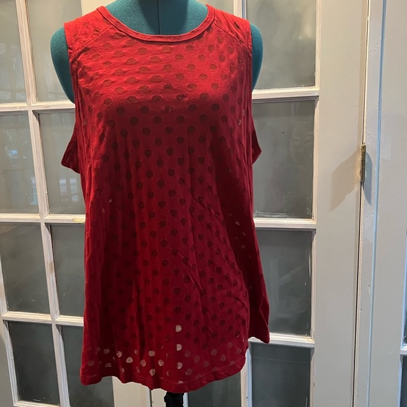Brisas red polka dot muscle shirt - Picture 1 of 5